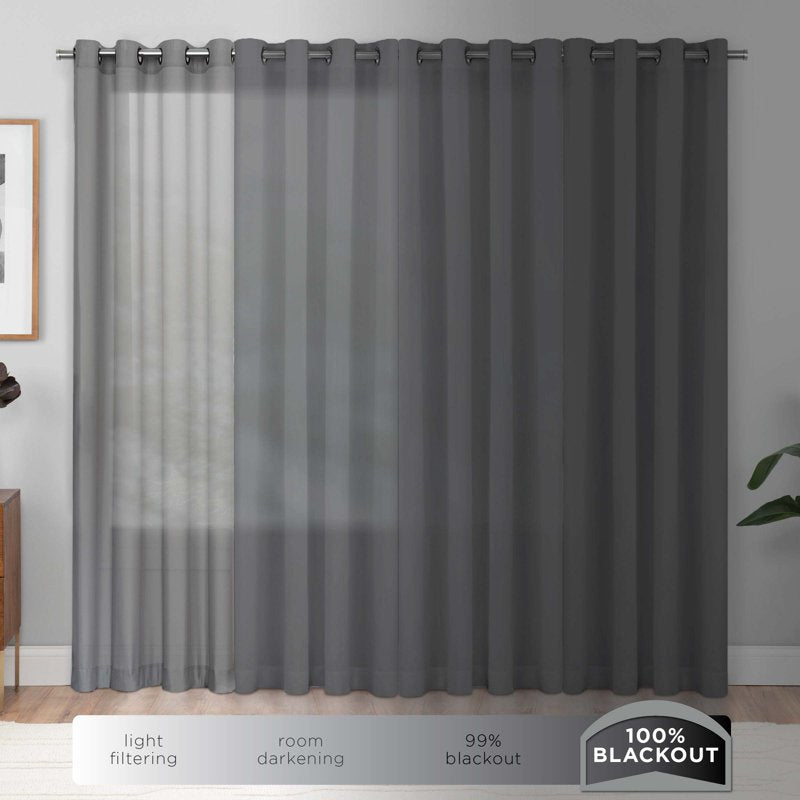 Blackout Window Panel with Botanical Print, 50 x 95 Inches