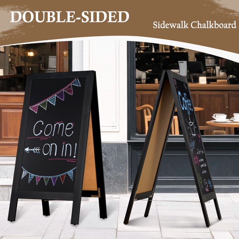 40x20 Inch Double-Sided Magnetic A-Frame Chalkboard Sign for Restaurants & Events