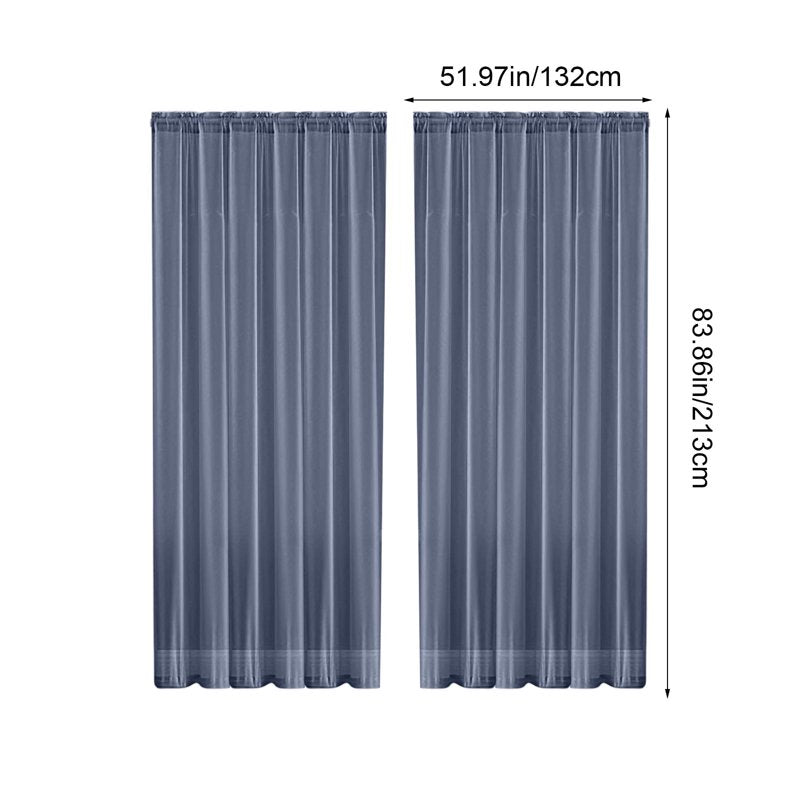 Light Filtering Polyester Window Curtain with Rod Pocket for Living Room & Bedroom