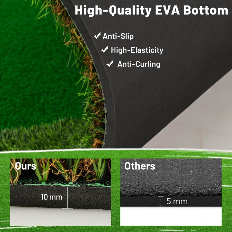 Costway 10 ft x 5 ft Golf Putting Green Mat with 3 Holes, Cups & Balls - Indoor/Outdoor Practice