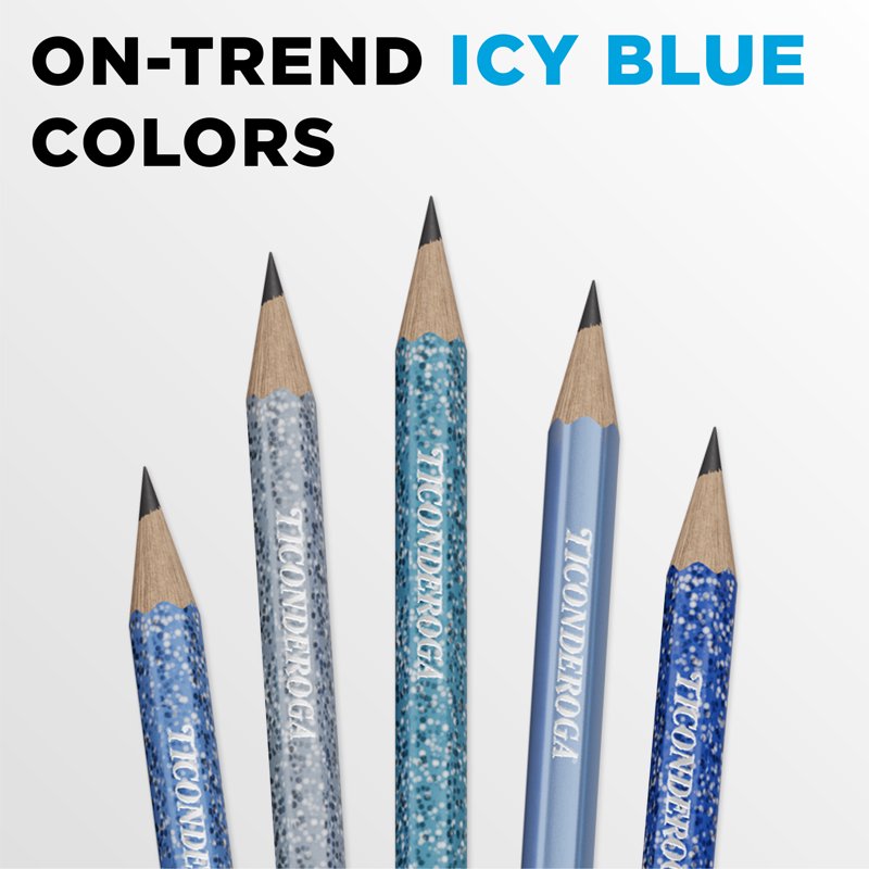 Pre-Sharpened Wooden Pencils - Assorted Arctic Blue & Metallic Colors, 150 Count