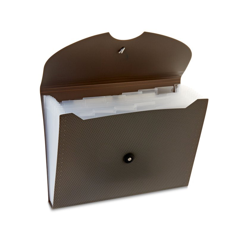 Letter-Size Expanding File Folder with 13 Pockets, Textured Gray