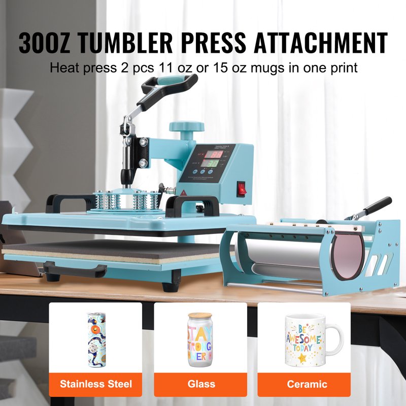 12x15 Inch Heat Press Machine with 5-in-1 Transfer Tool & Mug Press - Digital Control