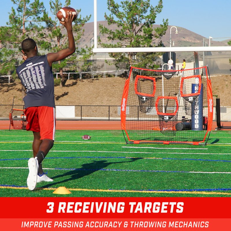 6x6 ft Football Throwing Net for Quarterback Practice - Red