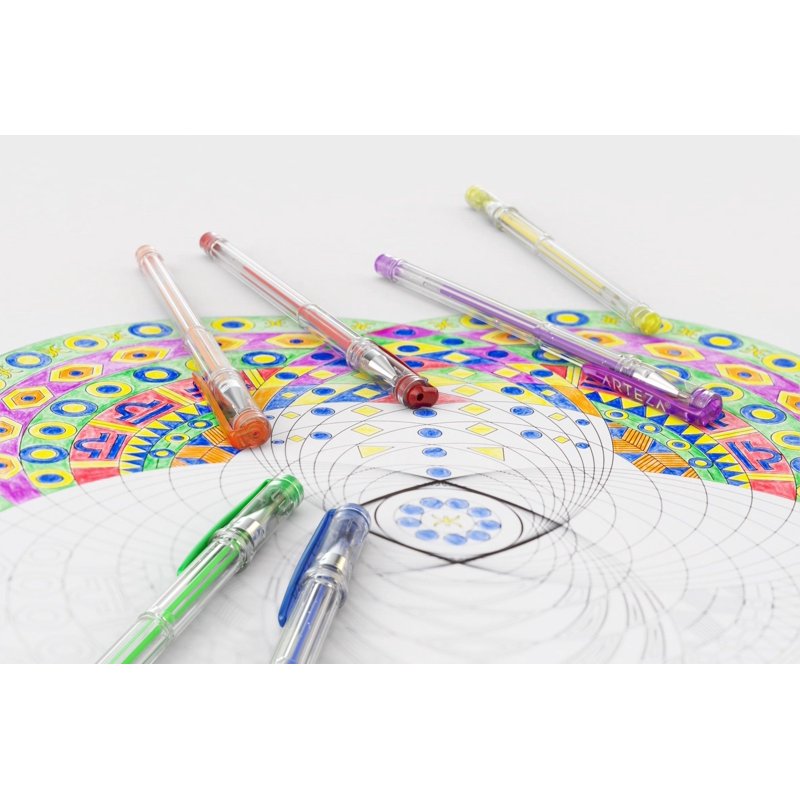 Gel Ink Pen Set 60 Colors - Metallic, Neon, Glitter, Pastel for Art & Writing