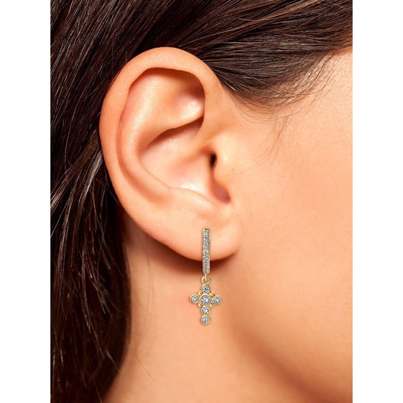 Women's 6-Piece Gold Flash Plated Cubic Zirconia Earring Set - Hypoallergenic & Versatile