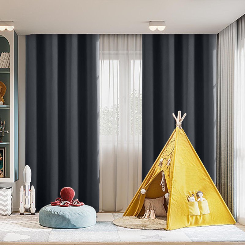 Blackout Thermal Insulated Curtains for Bedroom & Home Theater - Noise Reducing Drapes