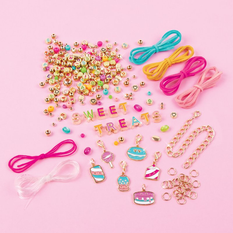 Sweet Treats DIY Bracelet Kit - Make 7 Charm Bracelets for Kids & Tweens