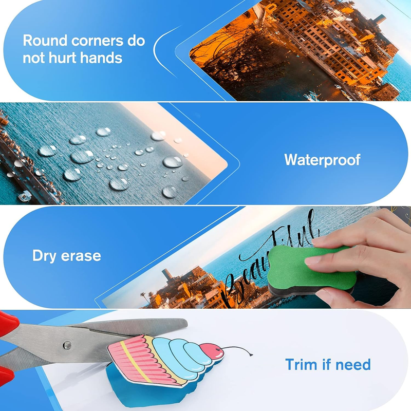 A4 Laminating Sheets 50 Pack, 3 Mil Clear Waterproof Document Protectors