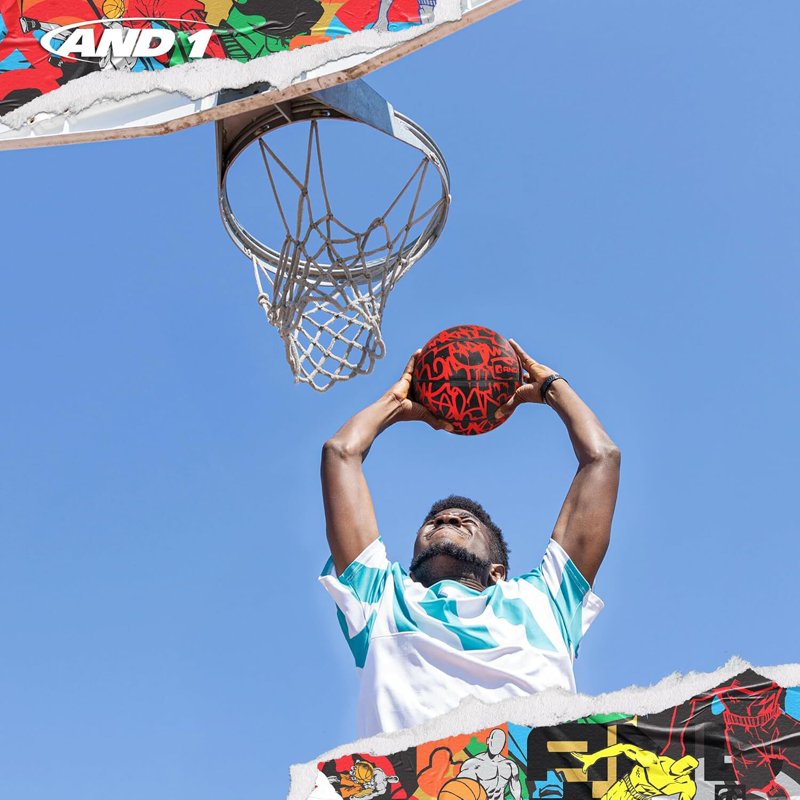Rubber Basketball Size 7 Indoor Outdoor Graffiti Deep Channel Grip