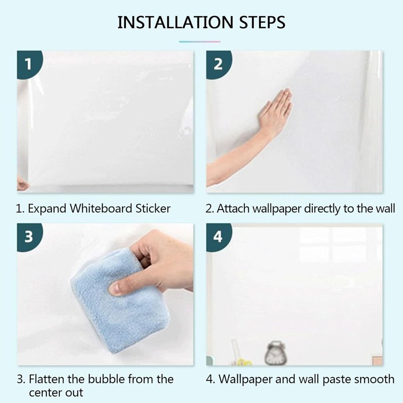 Reusable Dry Erase Whiteboard Sheets Roll for Wall Classroom Office - 18x197 Inches