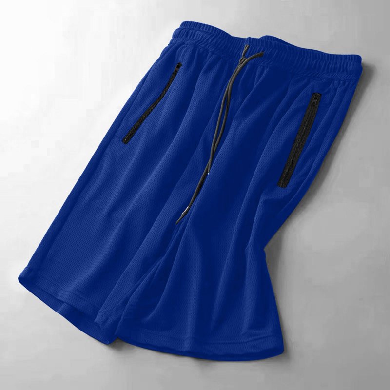 Men's Athletic Shorts with Drawstring Waist and Zipper Pockets - Breathable Mesh Running and Basketball Shorts, Plus Size