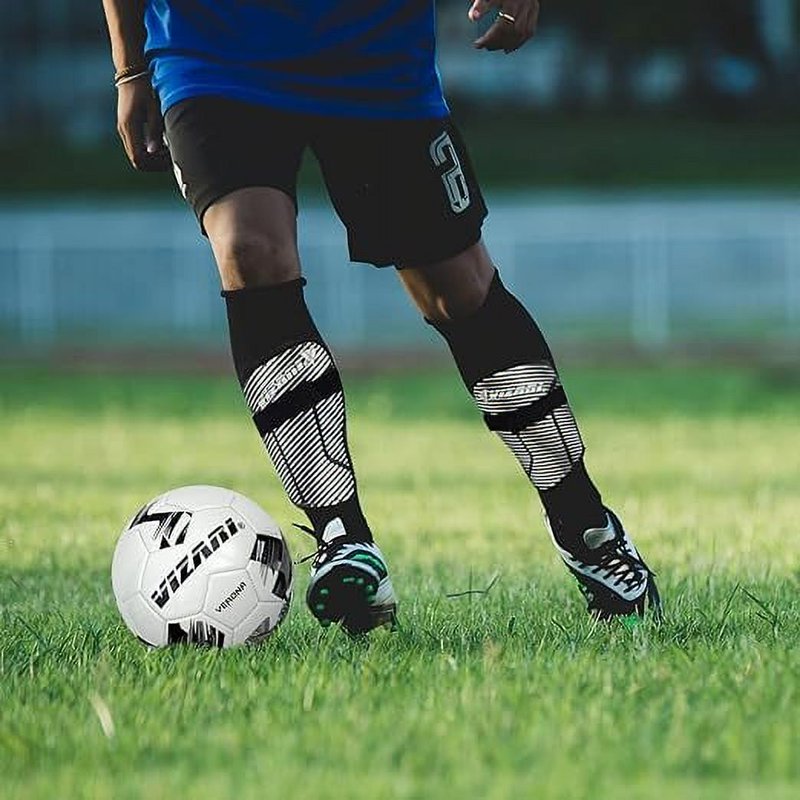 Vizari Matera Kids, Youth & Adults Shin Guards with Ankle Protection - XS Black/White
