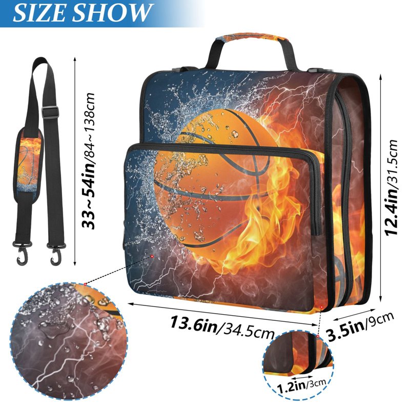 Zipper Binder Folder with Multiple Pockets and 3-Ring File Storage