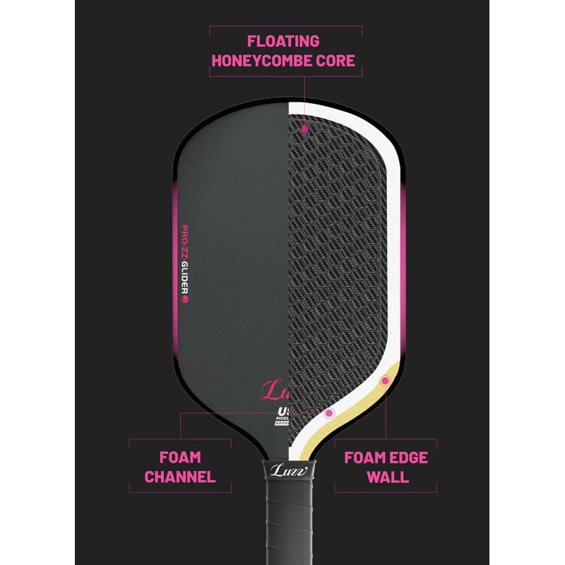 Glider Pickleball Paddle (14mm) T700 Carbon Friction Surface – Variation: Glider