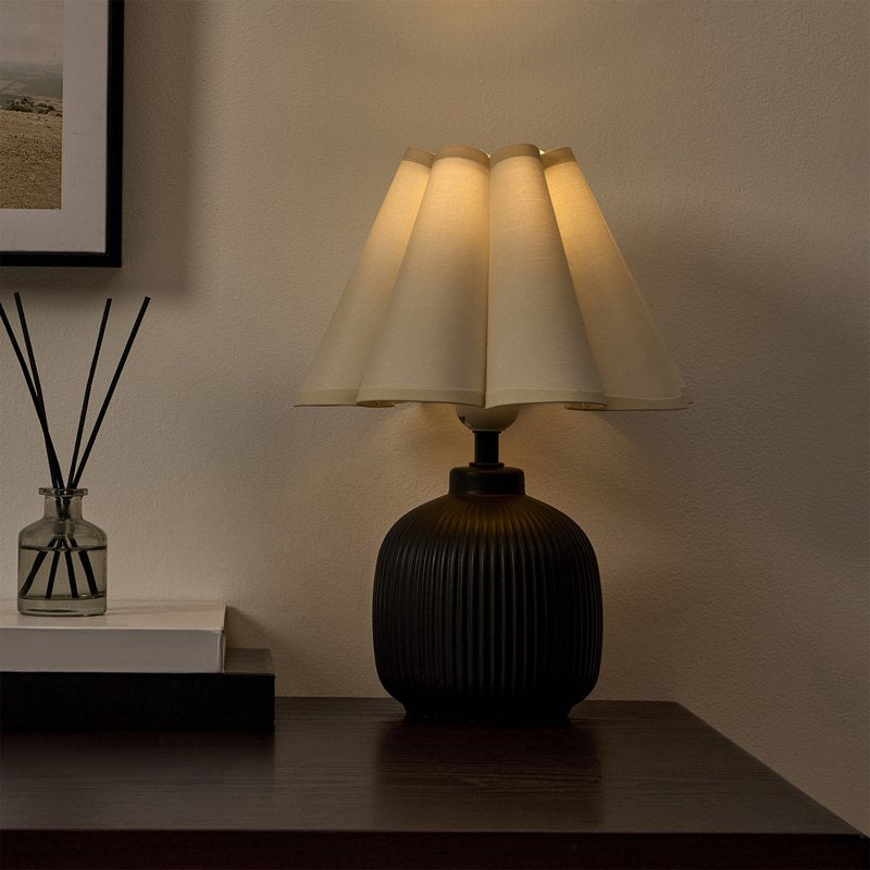 Home Decor Collection 12.5-Inch Ceramic Table Lamp with Fabric Shade