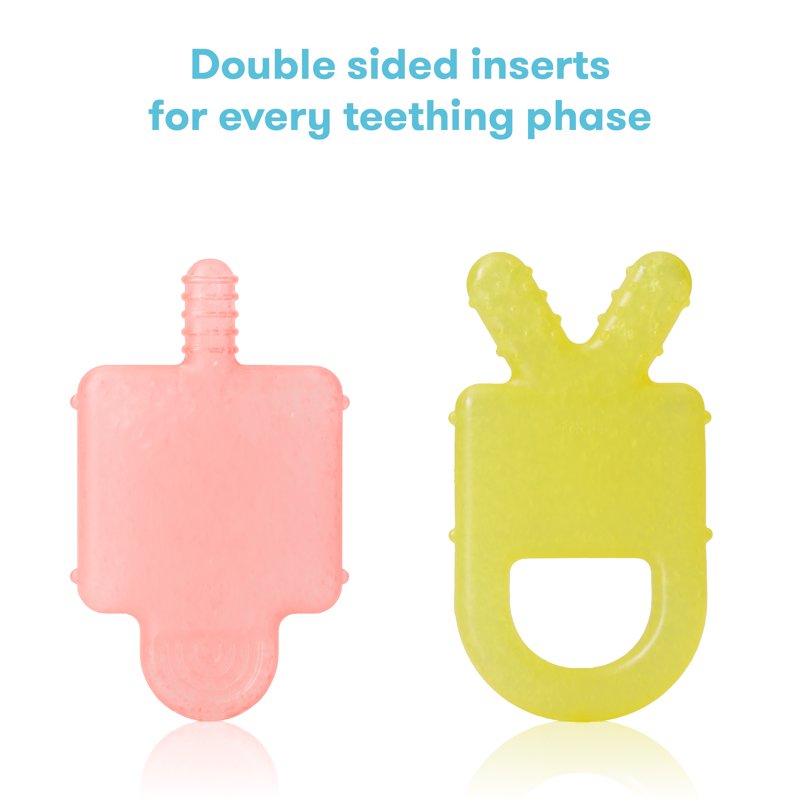Baby Teething Toy Set with Stay-Warm Handle and Double-Sided Silicone Massagers — 2 Pack