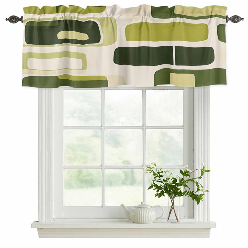 Boho Window Valances Set - Light Filtering Curtain Panels for Living Room & Bedroom
