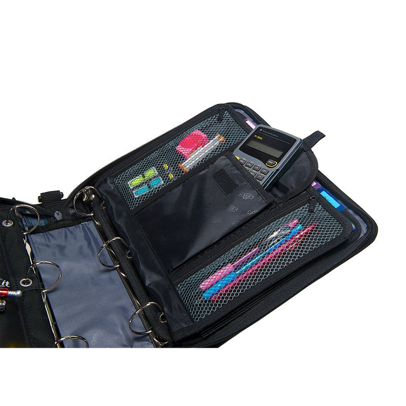 Dual 2-in-1 Zipper Binder with 3 Inch Capacity and Ripstop Material - Red