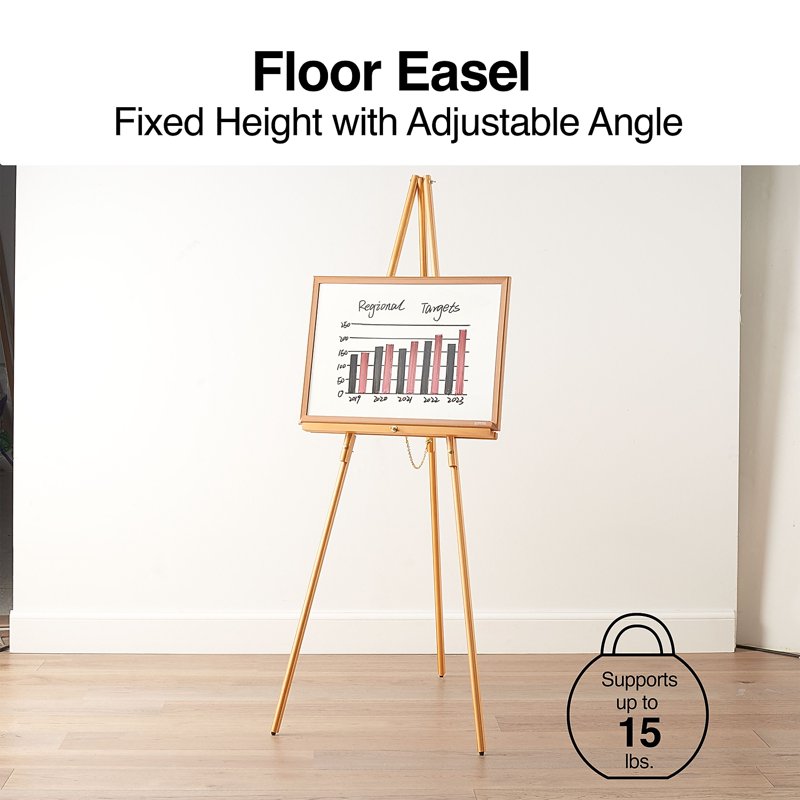64-Inch Wooden Display Easel for Signs and Artwork - Folding, Lightweight