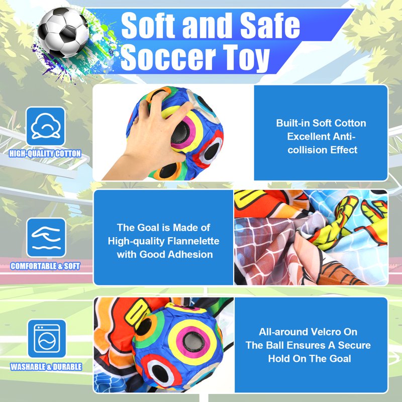 Indoor Outdoor Soccer Game Set for Kids with 2 Balls & Target Board