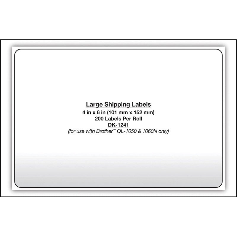 Brother DK-1241 Die-Cut Shipping Labels for QL Printers 4x6 inch Pack of 600