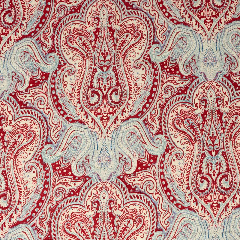 Red Paisley Cotton Fabric by the Yard for Quilting & Sewing - 44" Wide