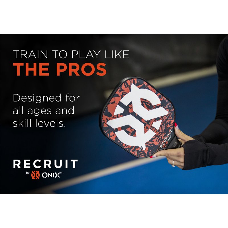 Recruit by ONIX V4 Pickleball Paddle - Orange/Black, 7.6 oz, Variation: Single