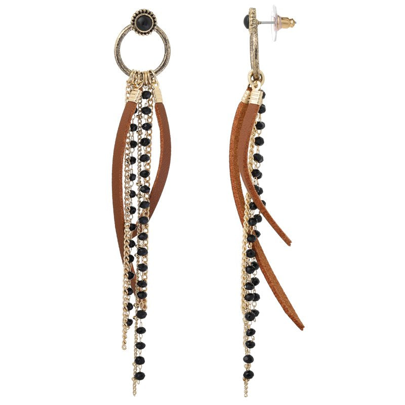 Jessica Simpson Women's Fringe Drop Earrings - Boho Tassel Chain Dangle Jewelry