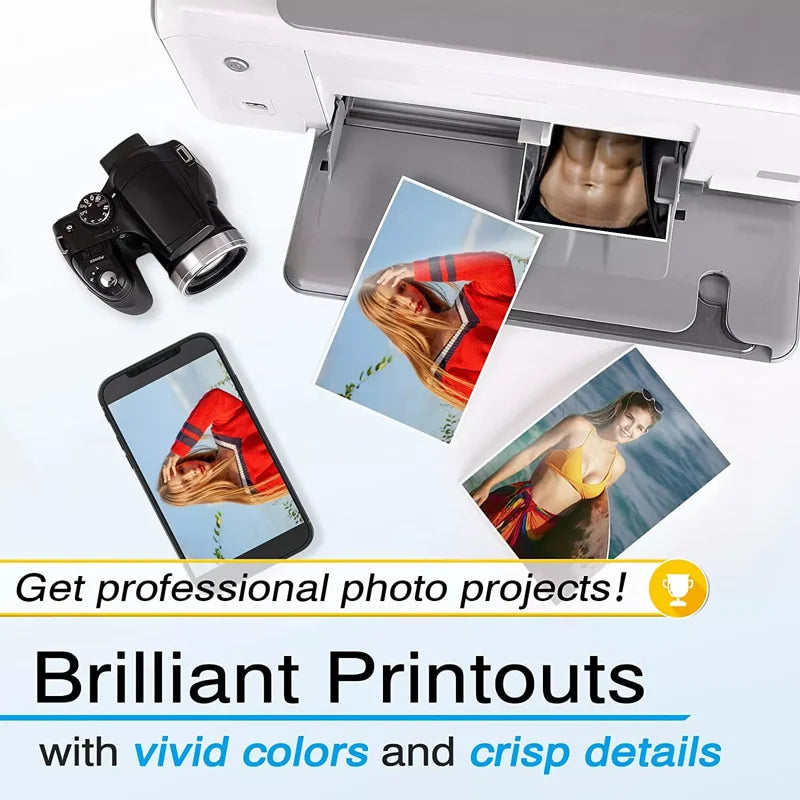 Assorted Size Glossy Photo Paper Bundle for Inkjet Printers - 125 Sheets