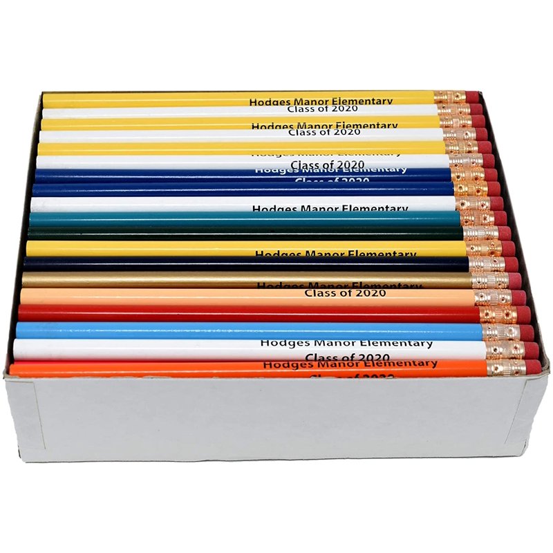 Custom Imprinted Round Pencils Bulk Pack of 144 - Logo Promotional Pencils