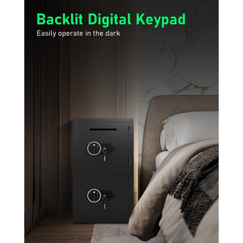 Large Fireproof Digital Home Safe with Dual Alarm & Deposit Slot - 5 Cu Ft