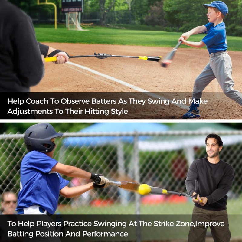 Baseball and Softball Swing Trainer - 52-inch Batting Hitting Stick for Better Swing Mechanics