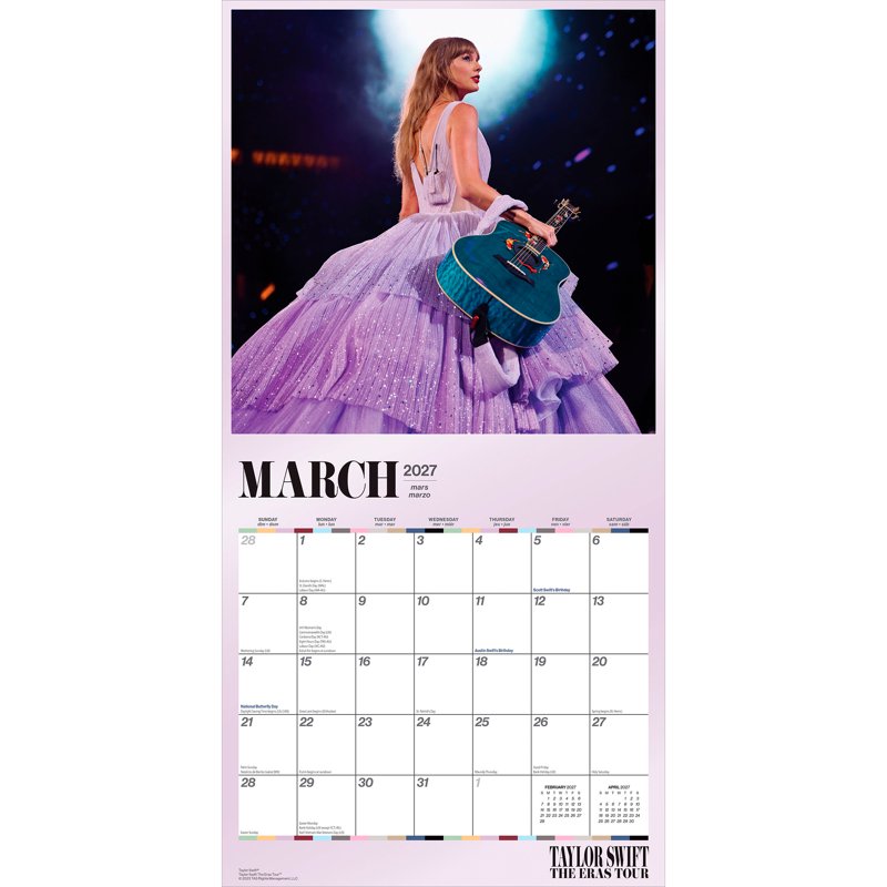 Taylor Swift Official 2027 Wall Calendar 12x24 Inches - Hanging, Plastic-Free