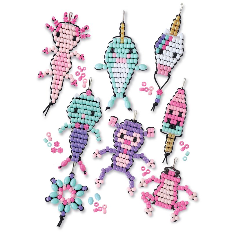 Bead Buddy Kit with Beads and Instructions for Kids - Create 8 Colorful Designs