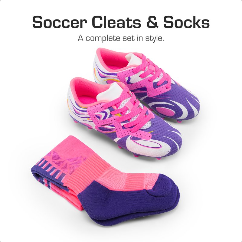 Dream Pairs Youth Soccer Cleats White Purple - Kids Football Cleats