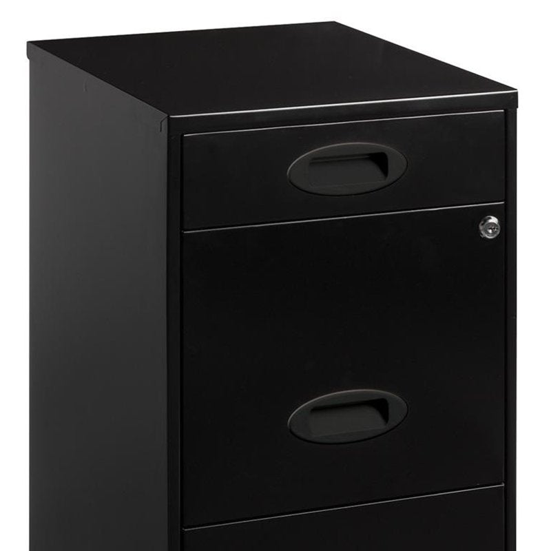 Metal File Cabinet with 3 Drawers and Lock, Mobile Office Storage