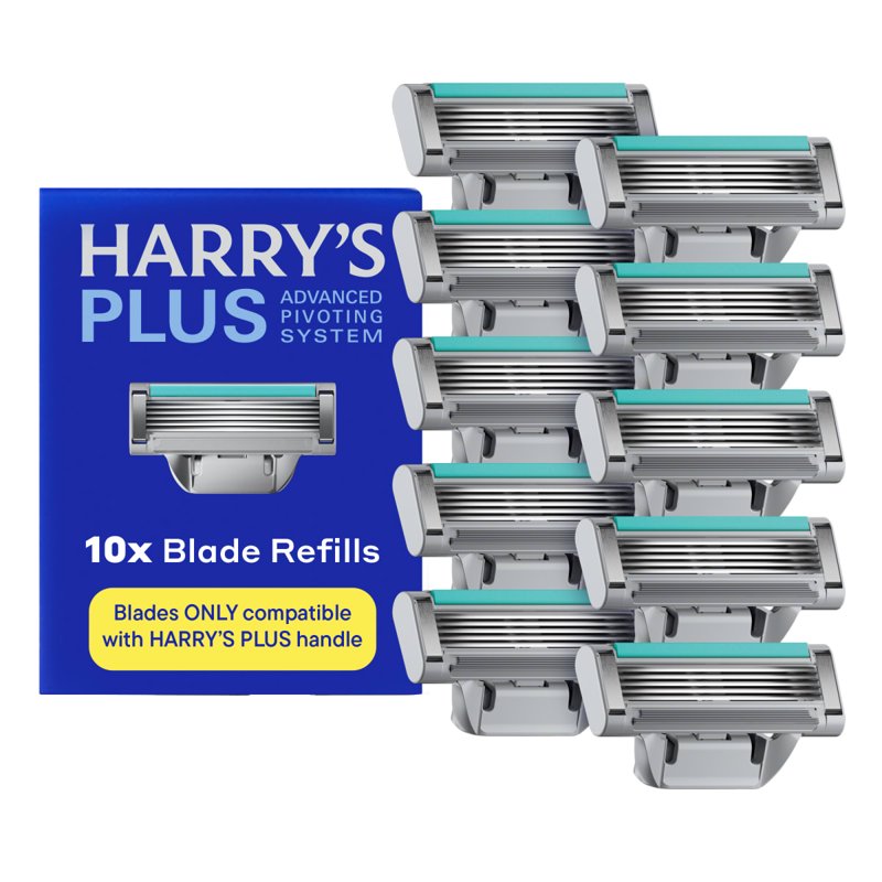 Men's Razor Blade Refills - Compatible with Harry's Plus, 10 Count