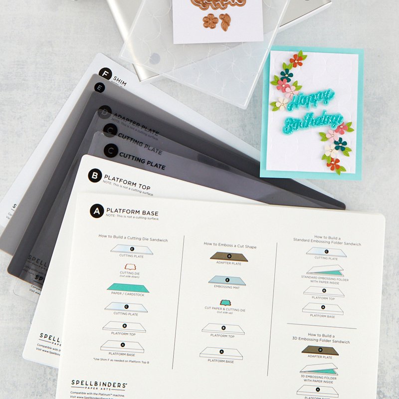 Spellbinders XL Universal Plate System - 7 Plates for Die-Cutting & Embossing