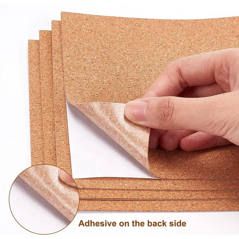 Self-Adhesive Cork Sheets for Wall Decoration DIY Crafts Pack of 30
