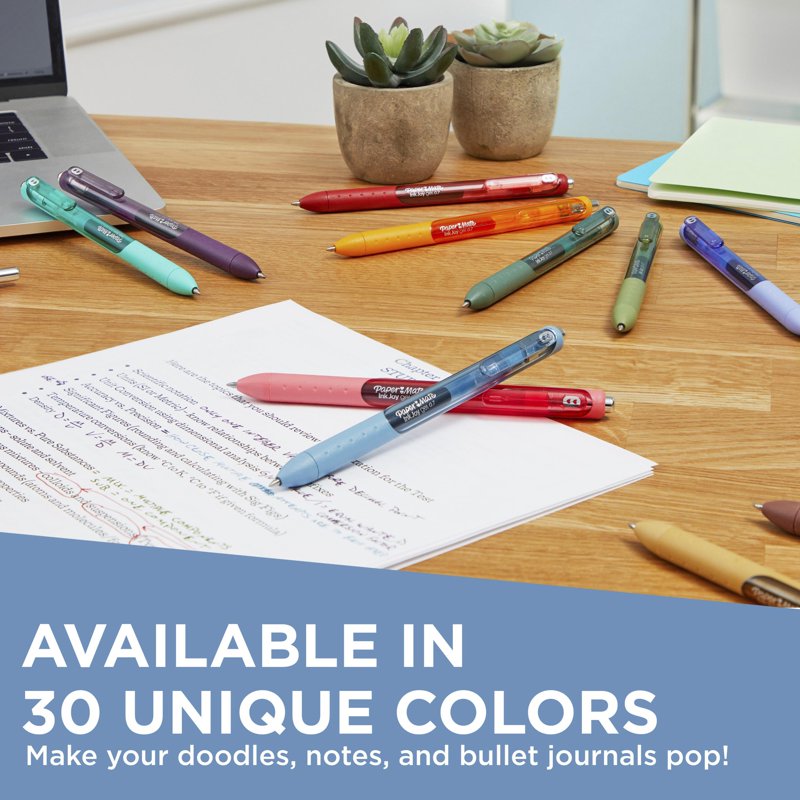 Gel Pens Assorted Colors Medium Point 0.7mm - Pack of 22