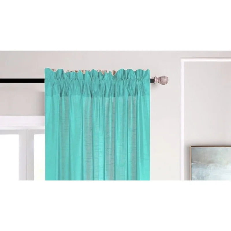 Faux Silk Semi-Sheer Window Curtains 2-Pack - Light Filtering & Privacy