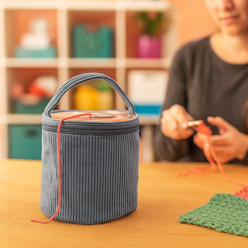 Yarn Caddy - Portable Single-Compartment Yarn Storage Tote for Knitting & Crochet