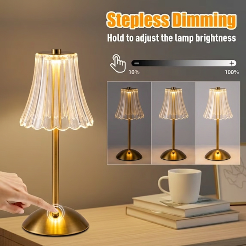 Cordless LED Table Lamp with 3 Lighting Modes Rechargeable Portable Light for Bedroom, Restaurant, Coffee Shop
