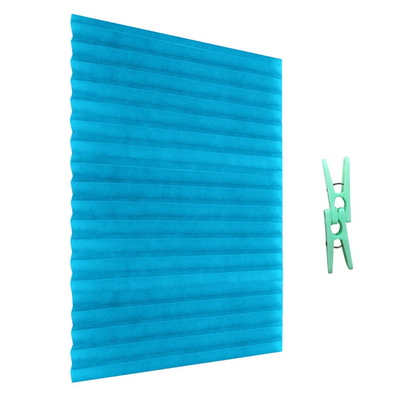 Light Blocking Pleated Window Shades with Clips - Blackout Curtains for Kitchen & Bathroom