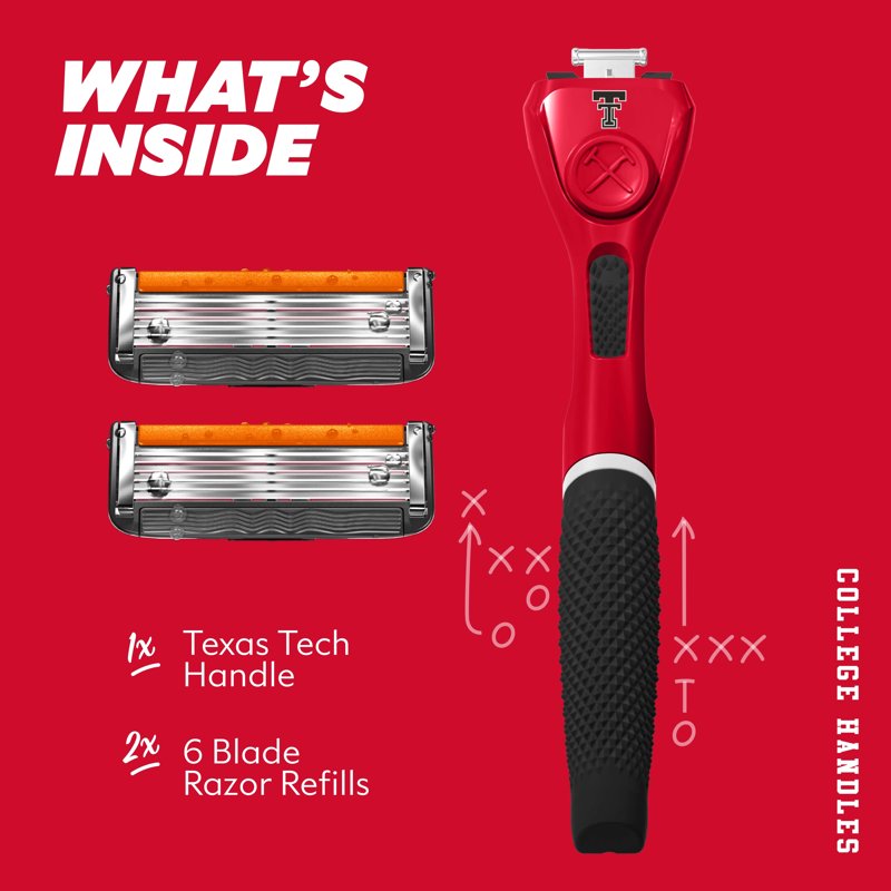 College Shaving Set with 6-Blade Razor & Team Colors - Limited Edition