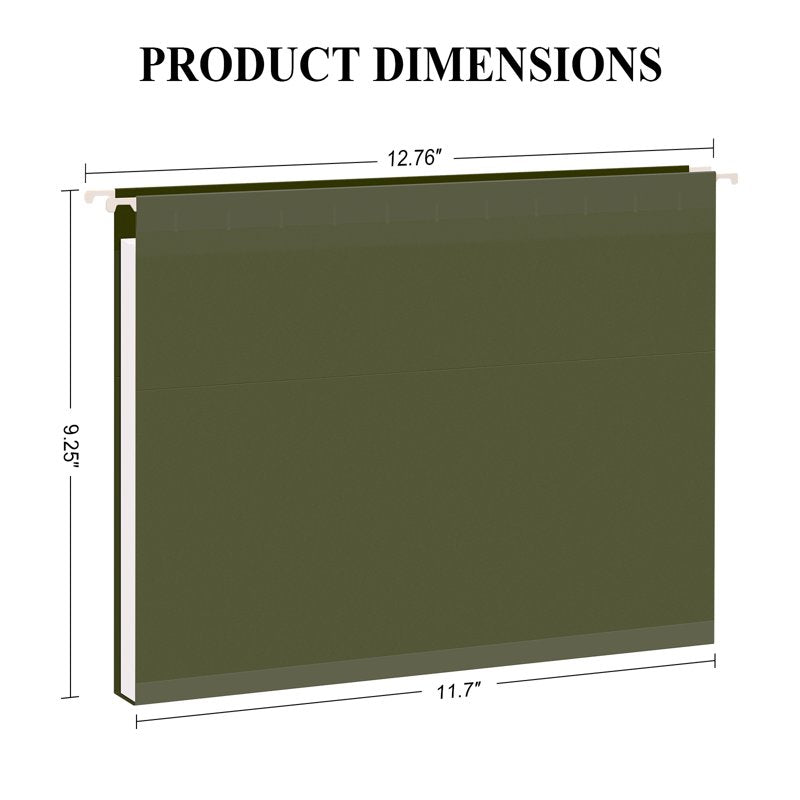Hanging File Folders with 1/5 Cut Tabs, 1-Inch Expansion, Letter Size, 24 Pack, Green