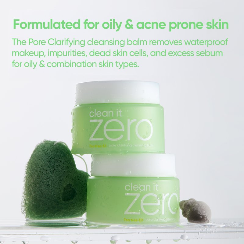 Cleansing Balm for Oily & Acne-Prone Skin Vegan Makeup Remover with Tea Tree