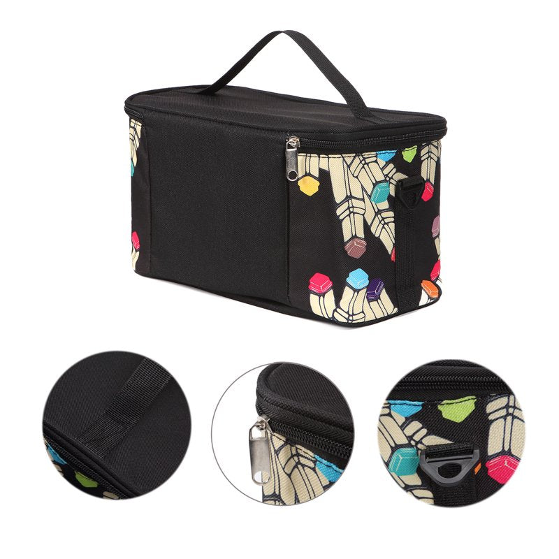 Marker Pen Organizer Case with Multiple Compartments and Carry Handle - Holds 120 Markers