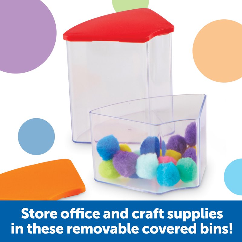 Create-A-Space Spinning Storage Caddy with Clear Art Supply Bins - Classroom & Desk Organizer